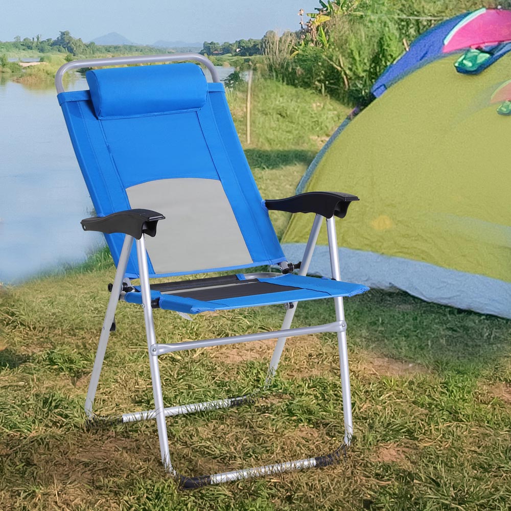 Outsunny Blue Outdoor Camping Chair Image 2