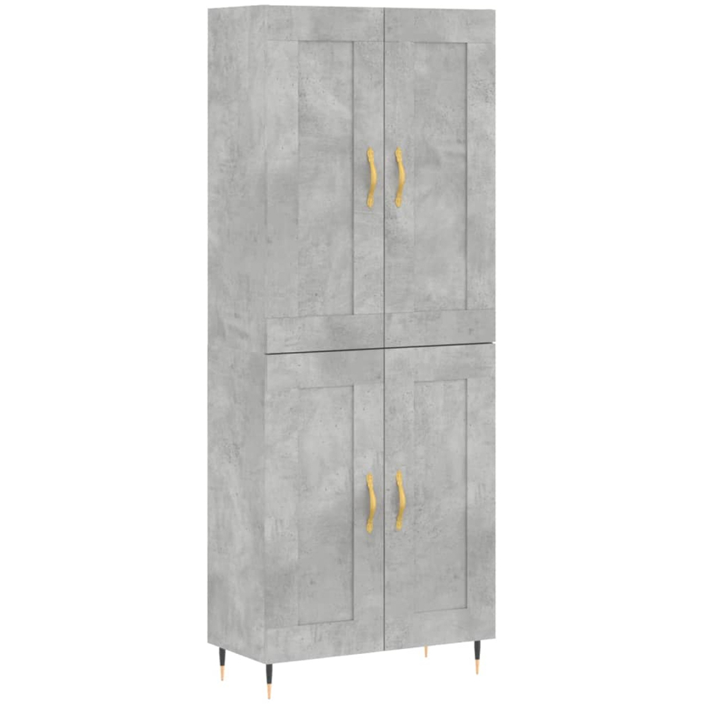 vidaXL 4 Door Concrete Grey Highboard Image 2