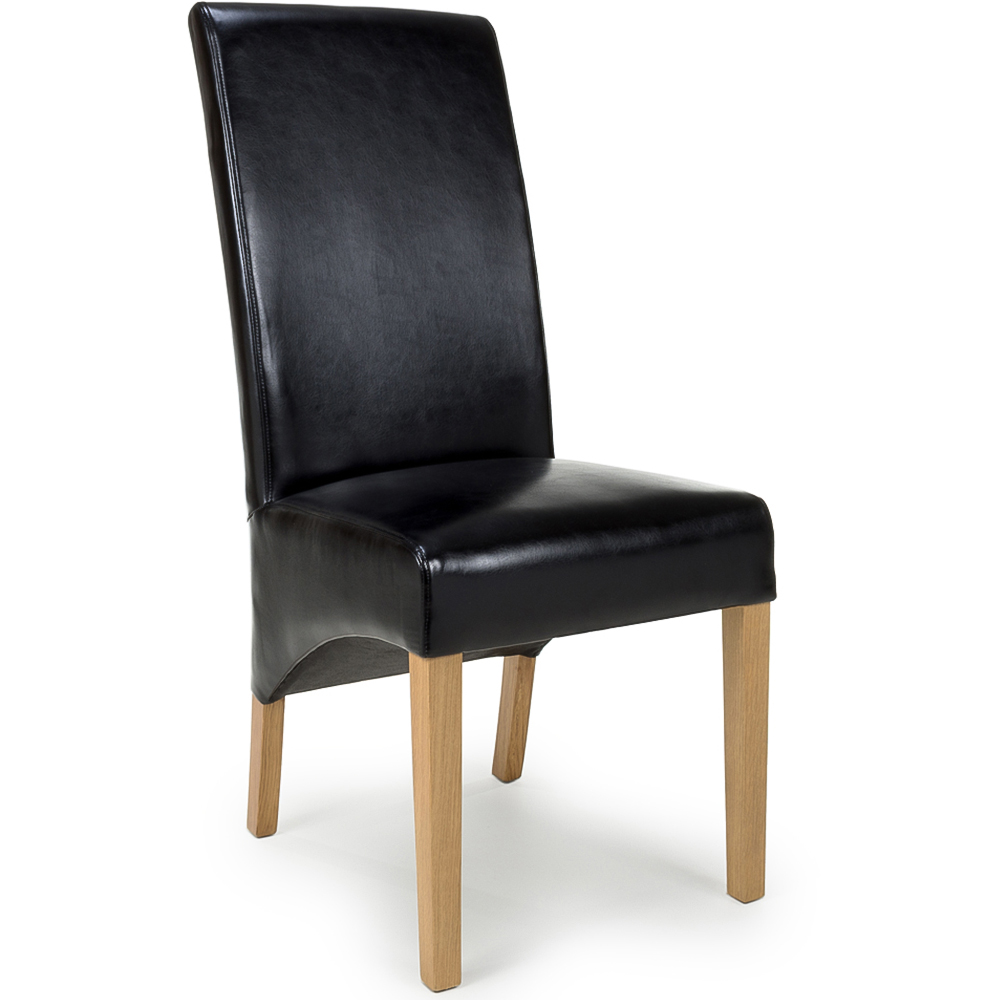 Kenton Set of 2 Black Bonded Leather Dining Chairs Image 3
