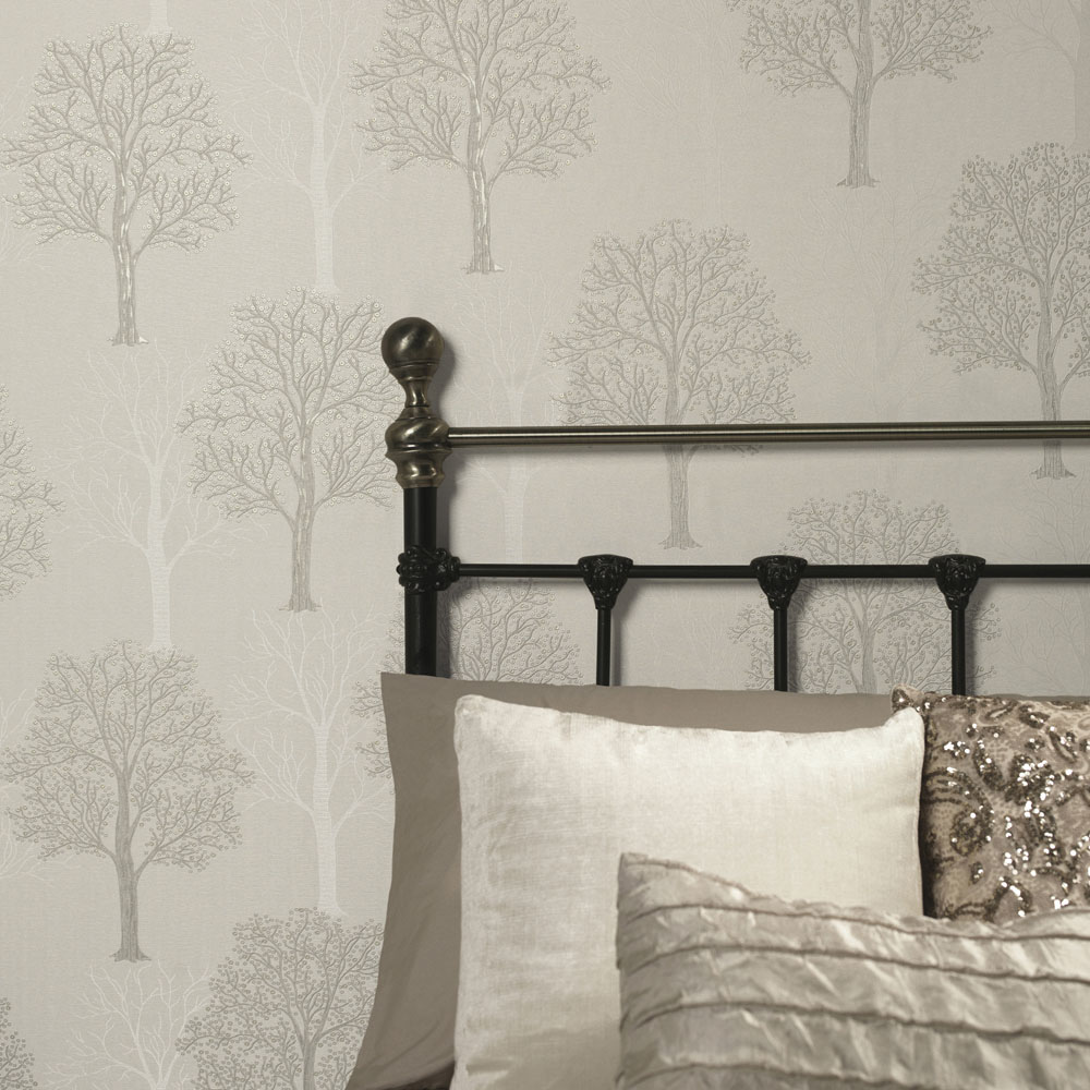 Holden Decor Opus Ornella Grey Vinyl Wallpaper Image 3