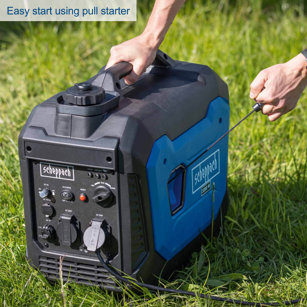 Scheppach SG3500i Clean Sine Wave Quite 66dB Petrol Inverter Generator 3000W Image 4