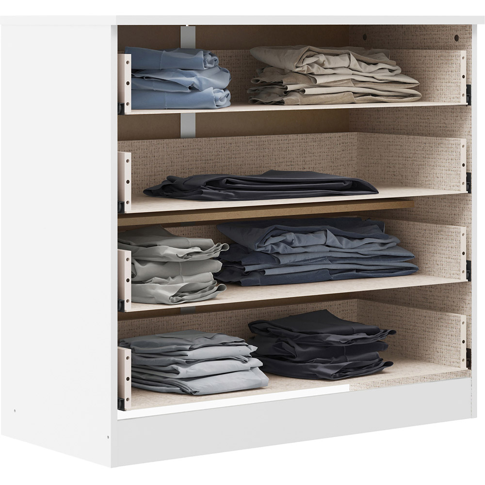 Seconique Denver 4 Drawer White Gloss Storage Chest Image 4