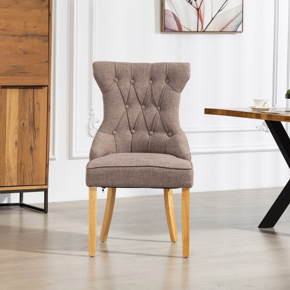 Artemis Home Tiana Set of 2 Dark Brown Fabric Dining Chair Image 2