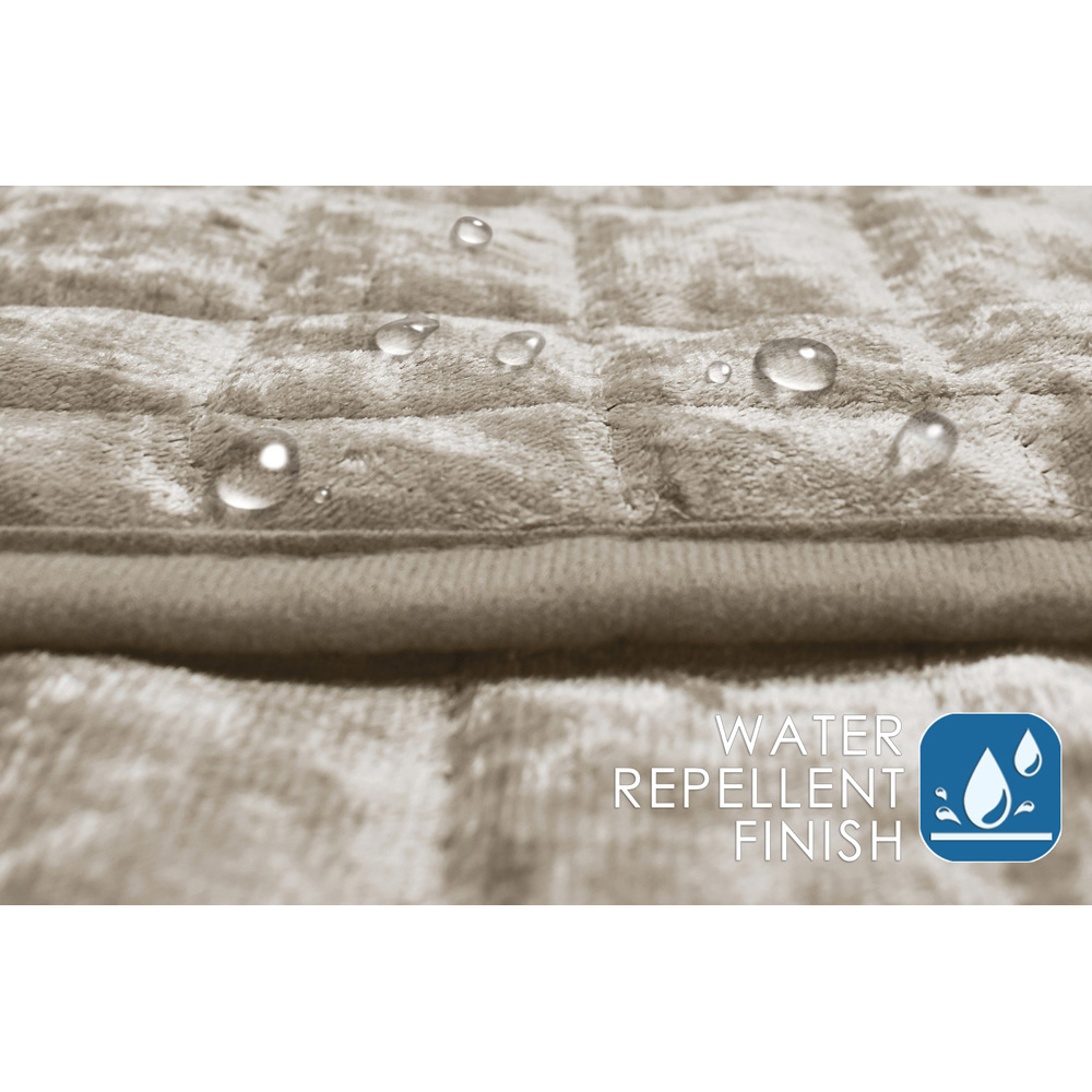 Homerepublic 3 Seater Natural Crushed Velvet Water-Repellent Sofa Protector Image 3