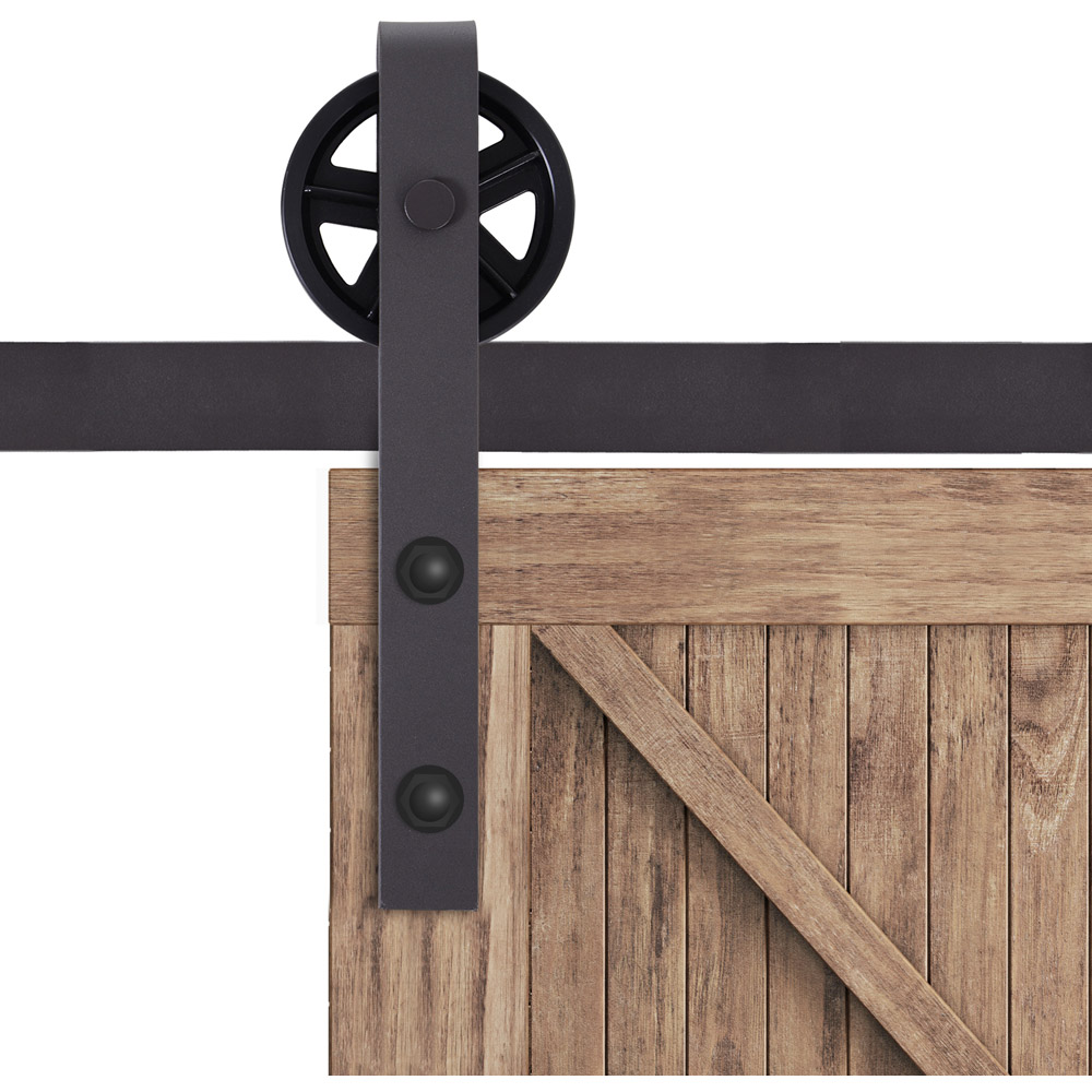 HOMCOM 6ft Single Sliding Barn Door Image 5