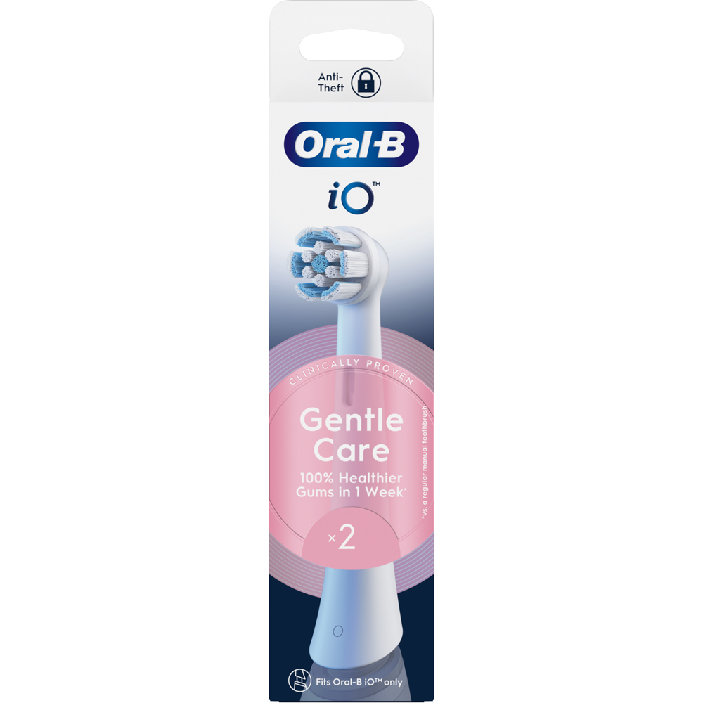 Oral-B iO Gentle Clean Care White Toothbrush Refill Head 2 Pack Image 2