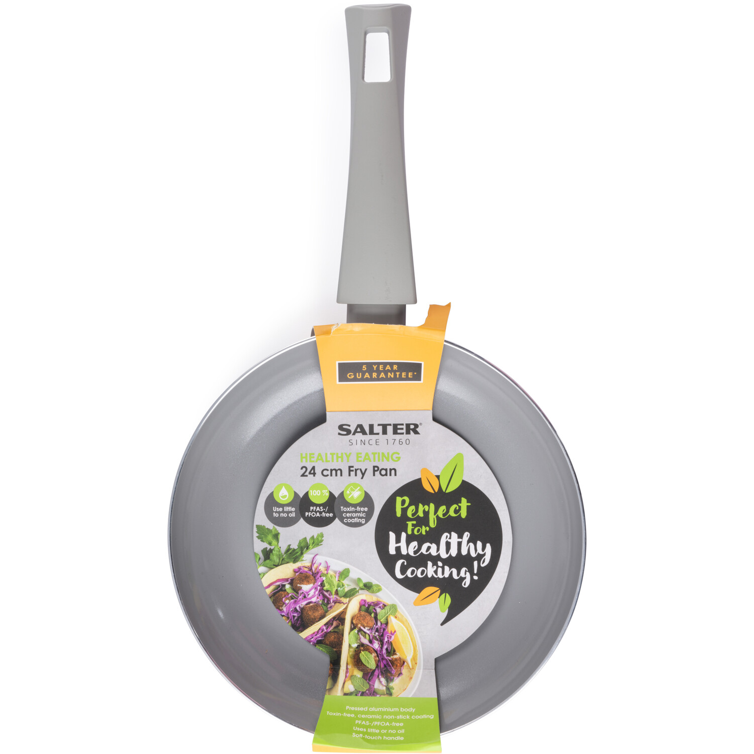 Salter Healthy Eating Frying Pan - Grey / 24cm Image 4