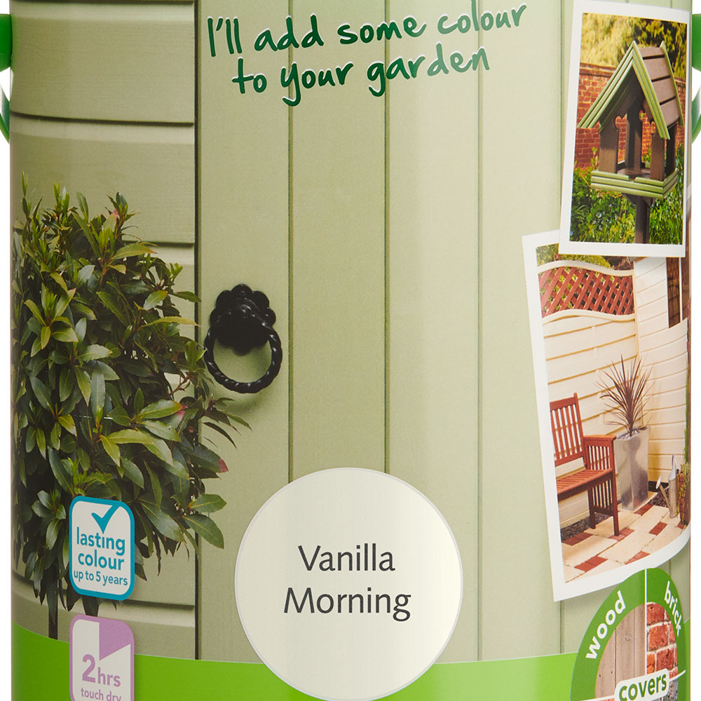 Wilko Garden Colour Vanilla Morning Wood Paint 5L Image 3
