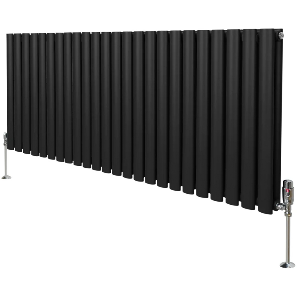 Monster Shop 6440BTU Black Oval Column Radiator and Valves 600 x 1440mm Image 3