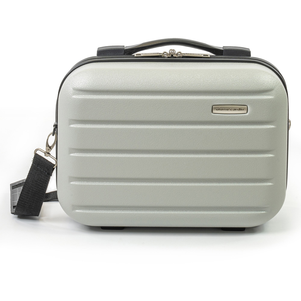 Pierre Cardin Set of 2 Silver Lightweight Hard Shell Trolley Suitcase and Mini Vanity Case Set Image 4
