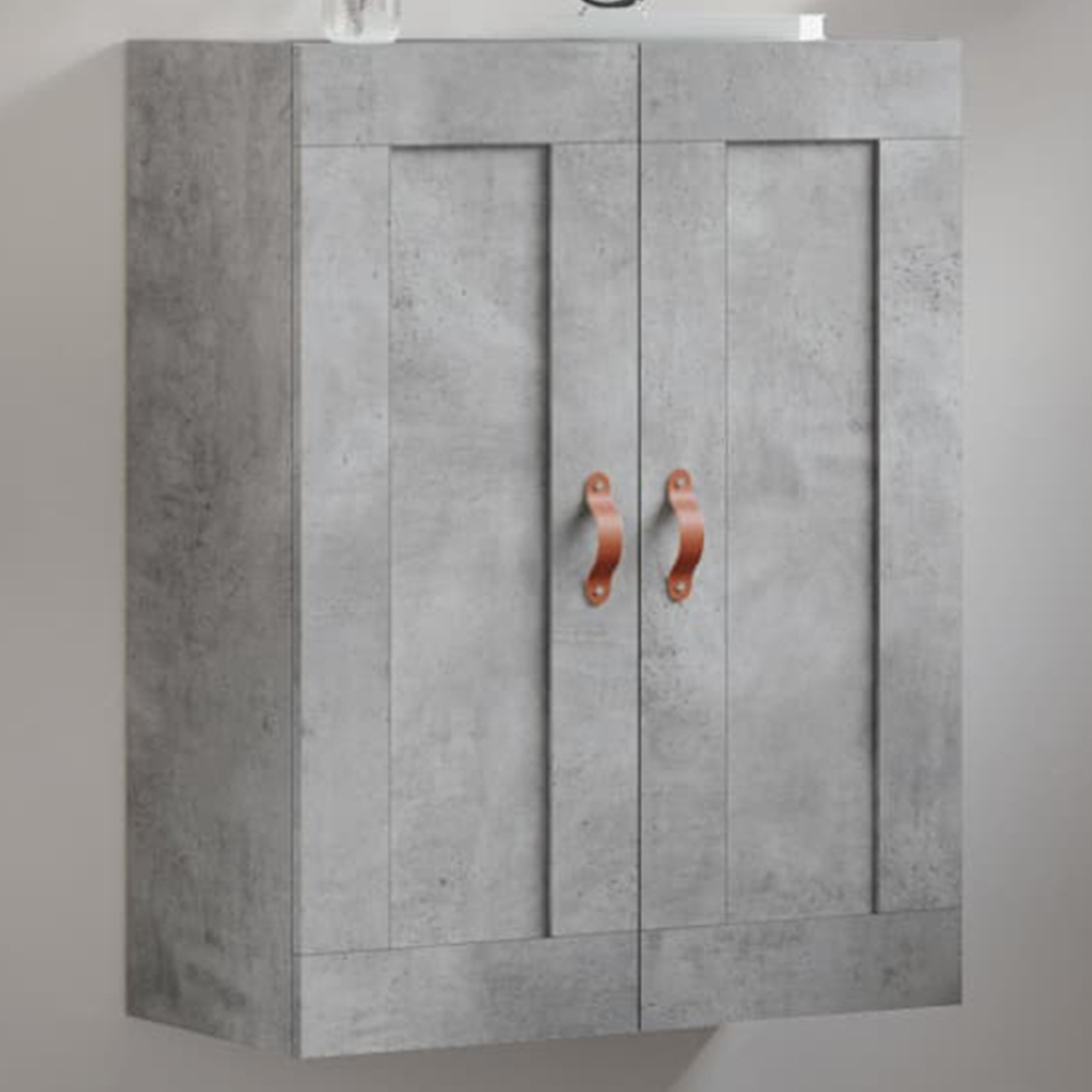 vidaXL 2 Door Concrete Grey Wall Mounted Cabinet Image 1
