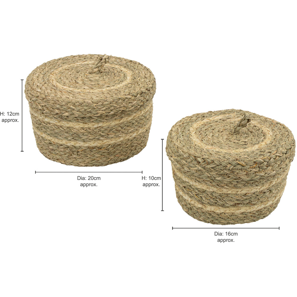 JVL Palma Maize Natural Round Storage Basket with Lid 2 Pack Image 9
