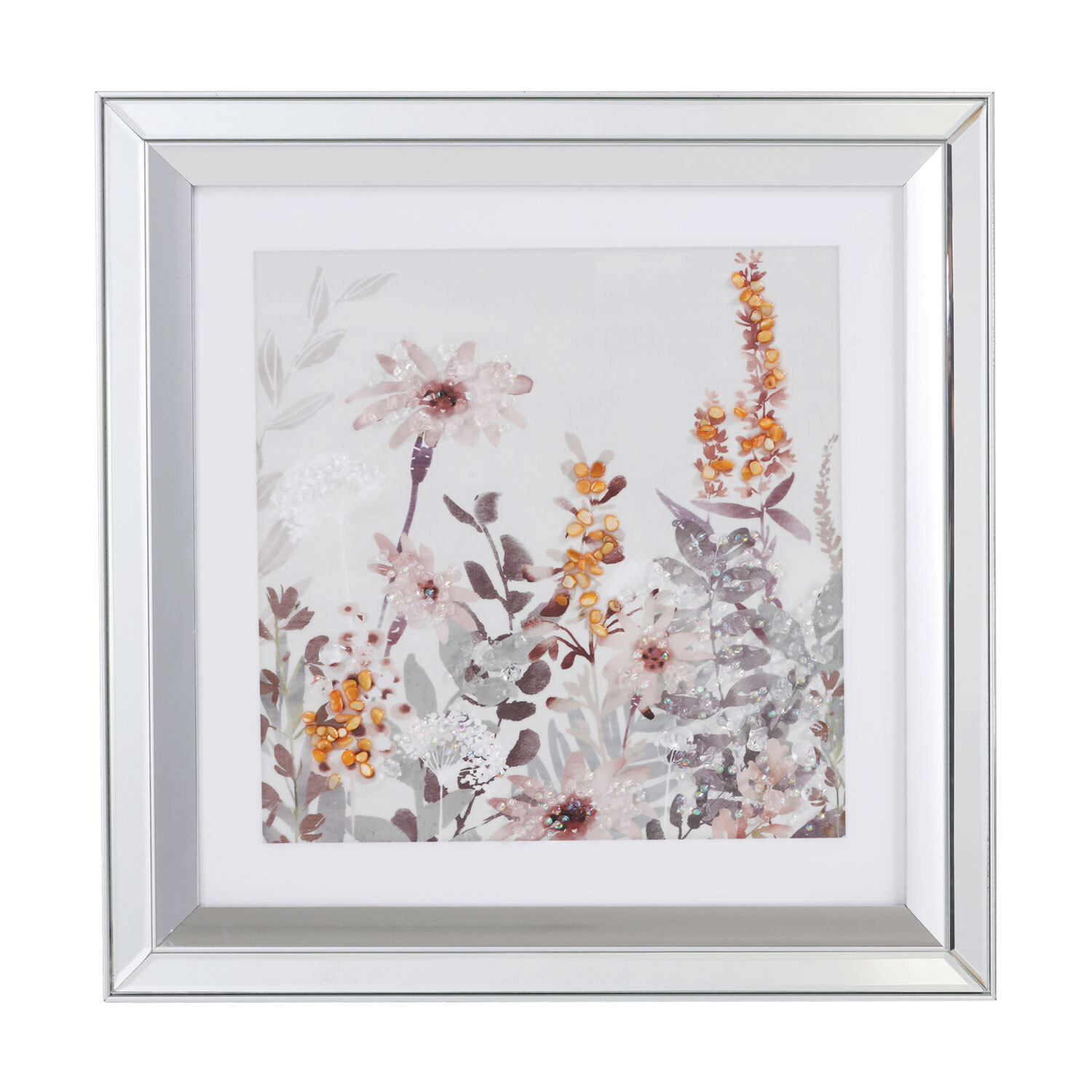 Floral Embellished Framed Wall Art Image 1