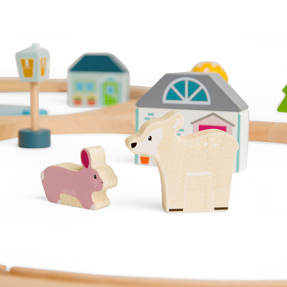 Bigjigs Toys Woodland Animal Train Set Multicolour Image 4