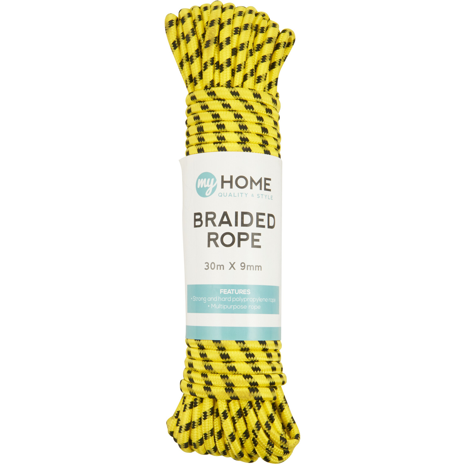 My Home 9mm x 30m Yellow Braided Rope Image 1