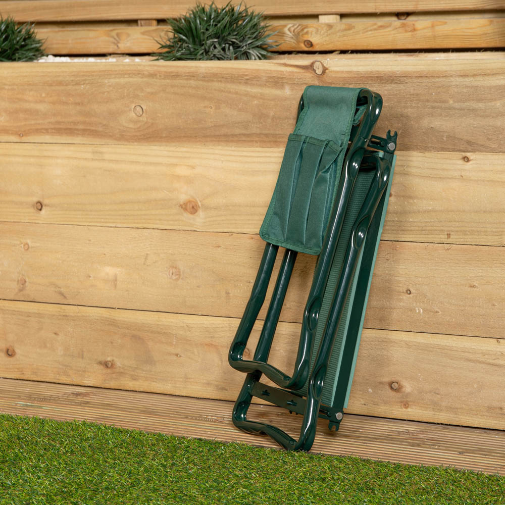 Samuel Alexander Green Garden Kneeler Chair with Detachable Tool Bag Image 3