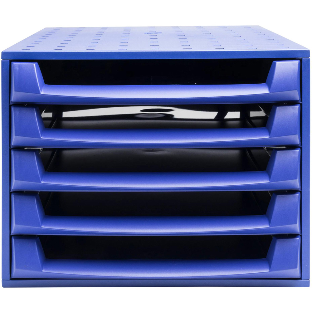 Exacompta Forever 5 Drawer Cobalt Blue Recycled Plastic Filing Cabinet Image 3