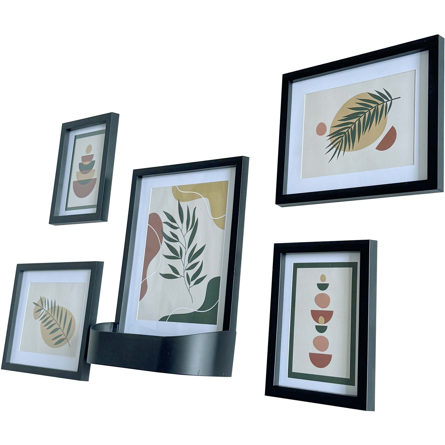 Set of 5 Frames with Shelf - Black Image 2