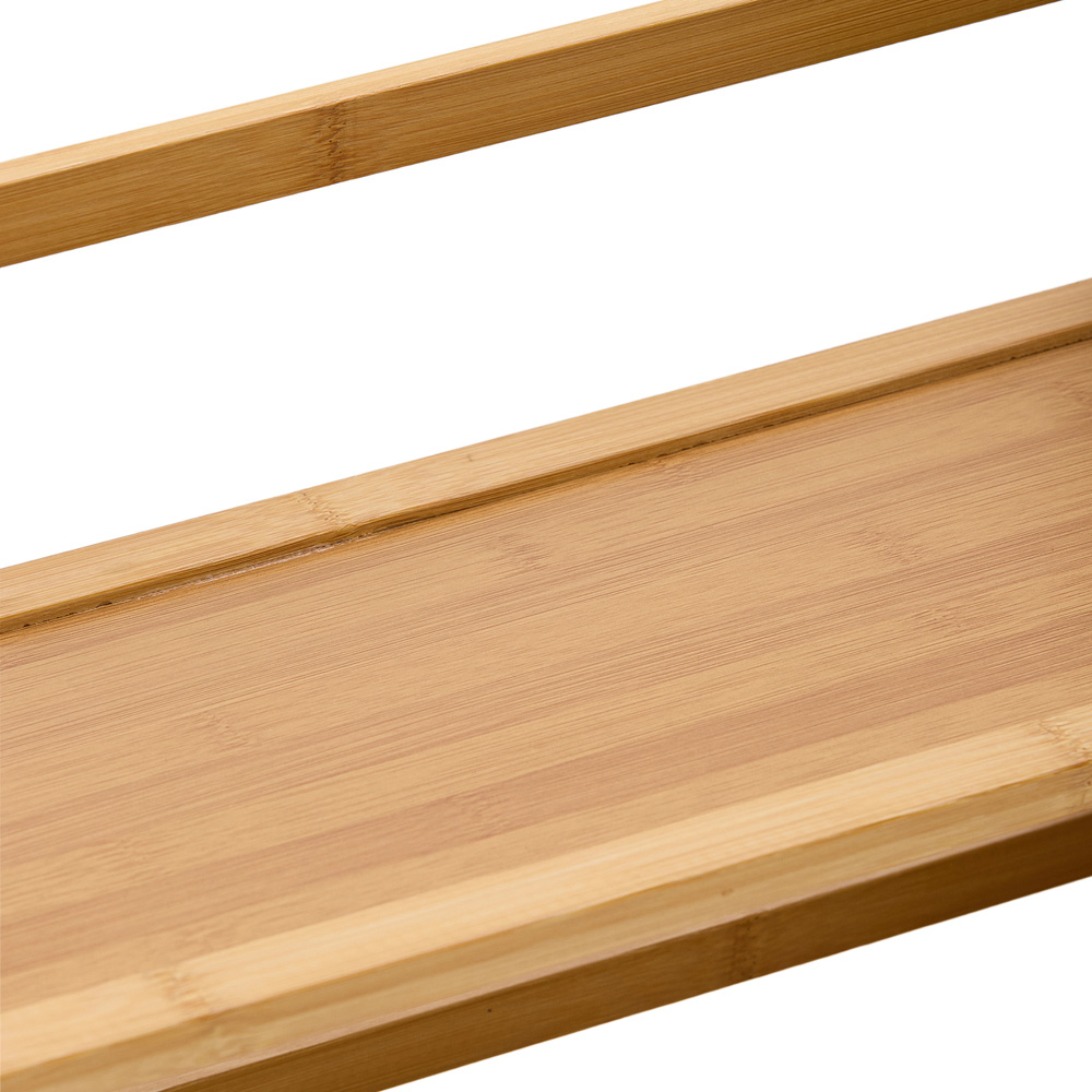 Living and Home 2 Shelf Natural Bamboo Desktop Bookshelf with Guardrail ...