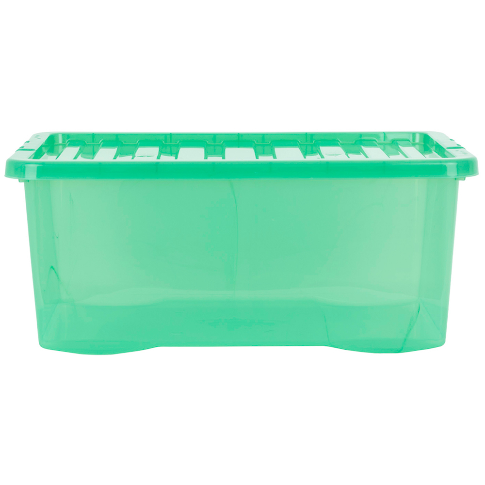 Wham Multisize Crystal Stackable Plastic Green Storage Box and Lid Set 5 Piece Image 7