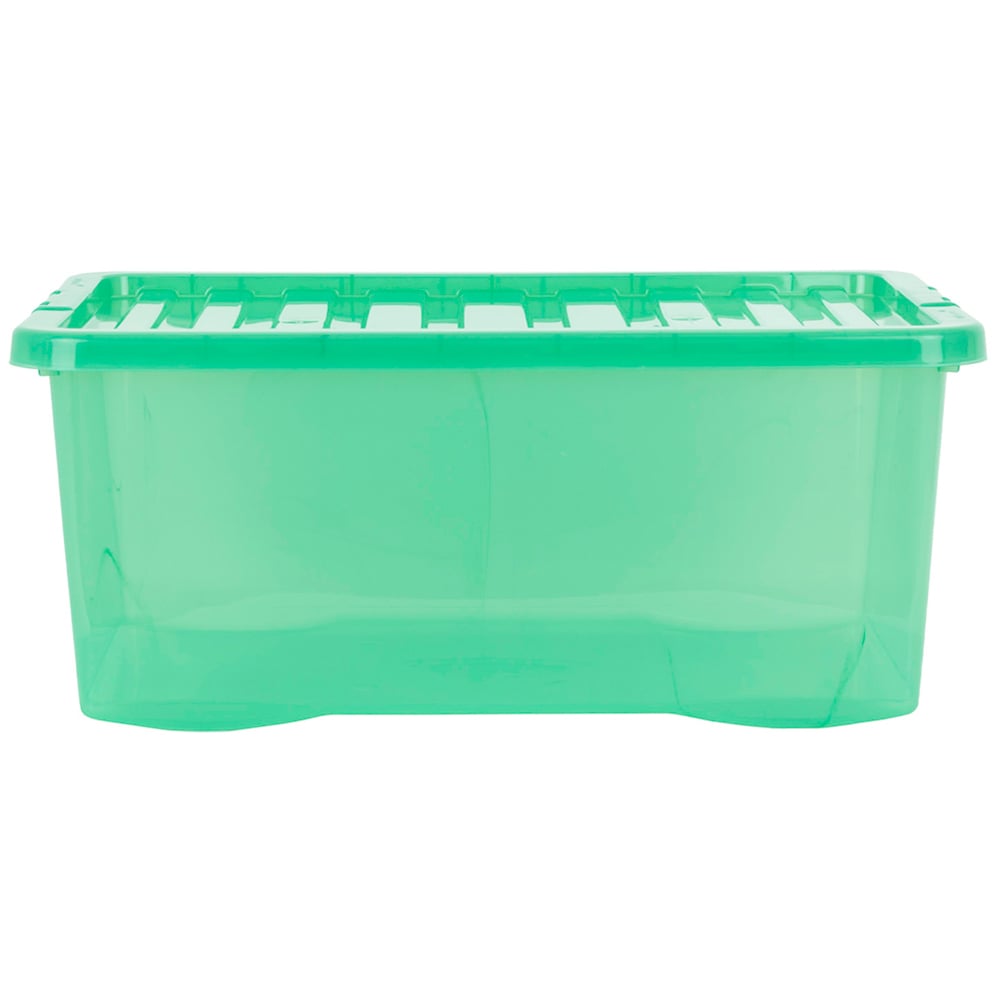 Wham Crystal Stackable Plastic Green Storage Box with Lid 5 Piece Image 7