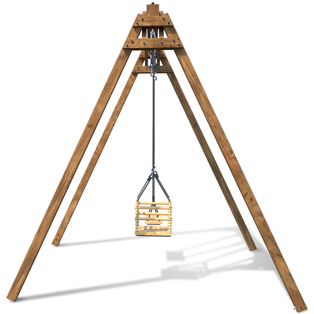 Soulet Ambre Kids Wooden Seat Adjustable Double Swing Set Image 3