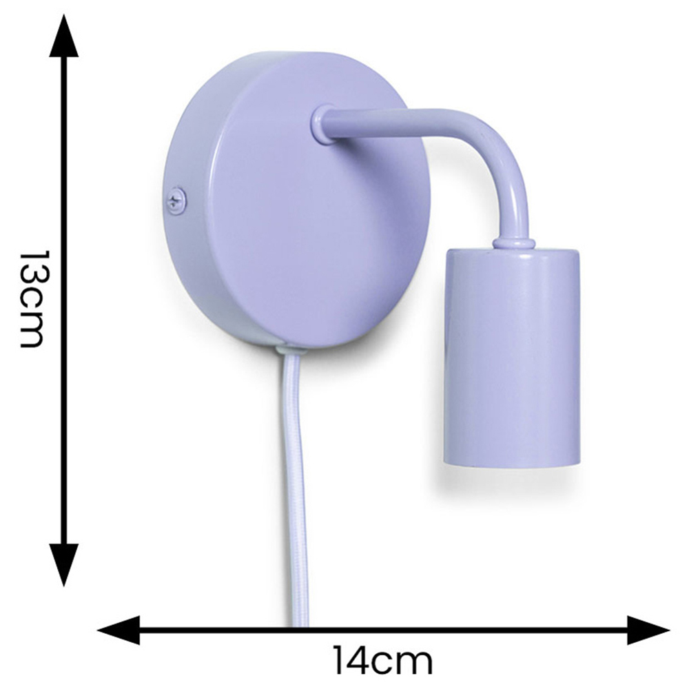 ValueLights Jordy Colour Pop Lilac Plug-in LED Wall Light Image 7