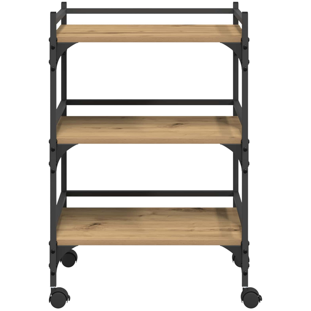 vidaXL 3 Shelf Old Wood Kitchen Trolley Image 6