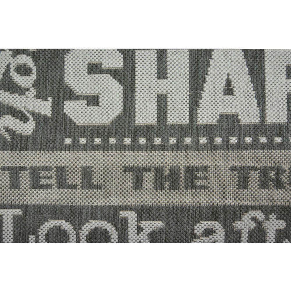 County Words Rug Grey 120 x 170cm Wilko