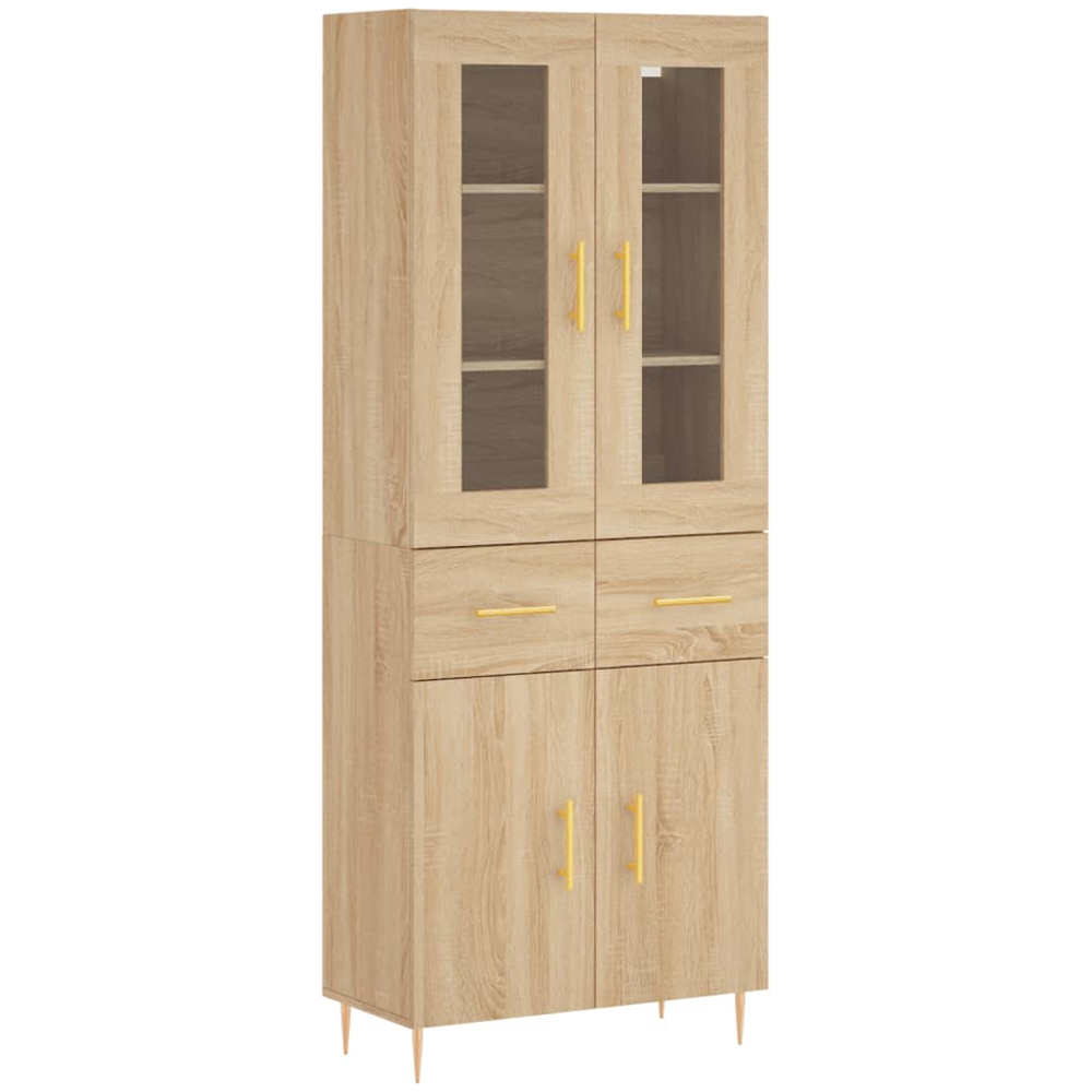 vidaXL 4 Door 2 Drawer Sonoma Oak Highboard Image 2