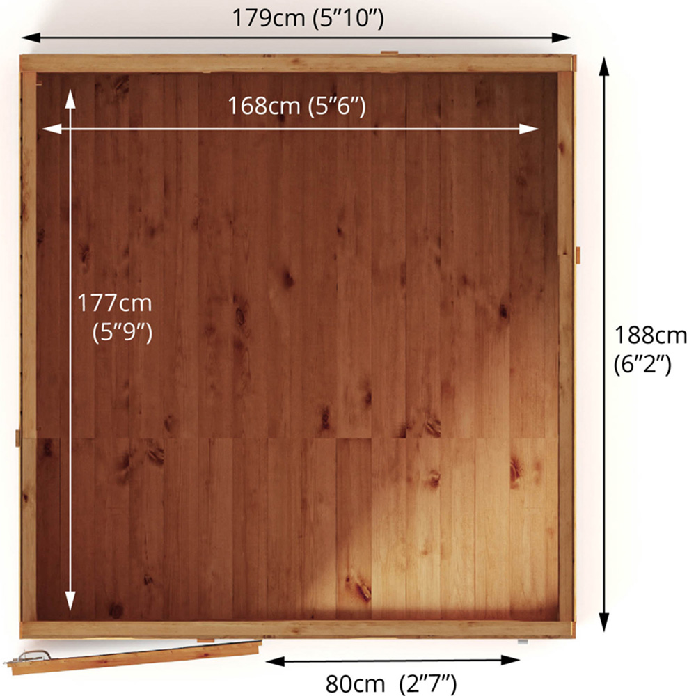 Mercia Woodsman 6 x 6ft Shiplap Pent Shed Image 8