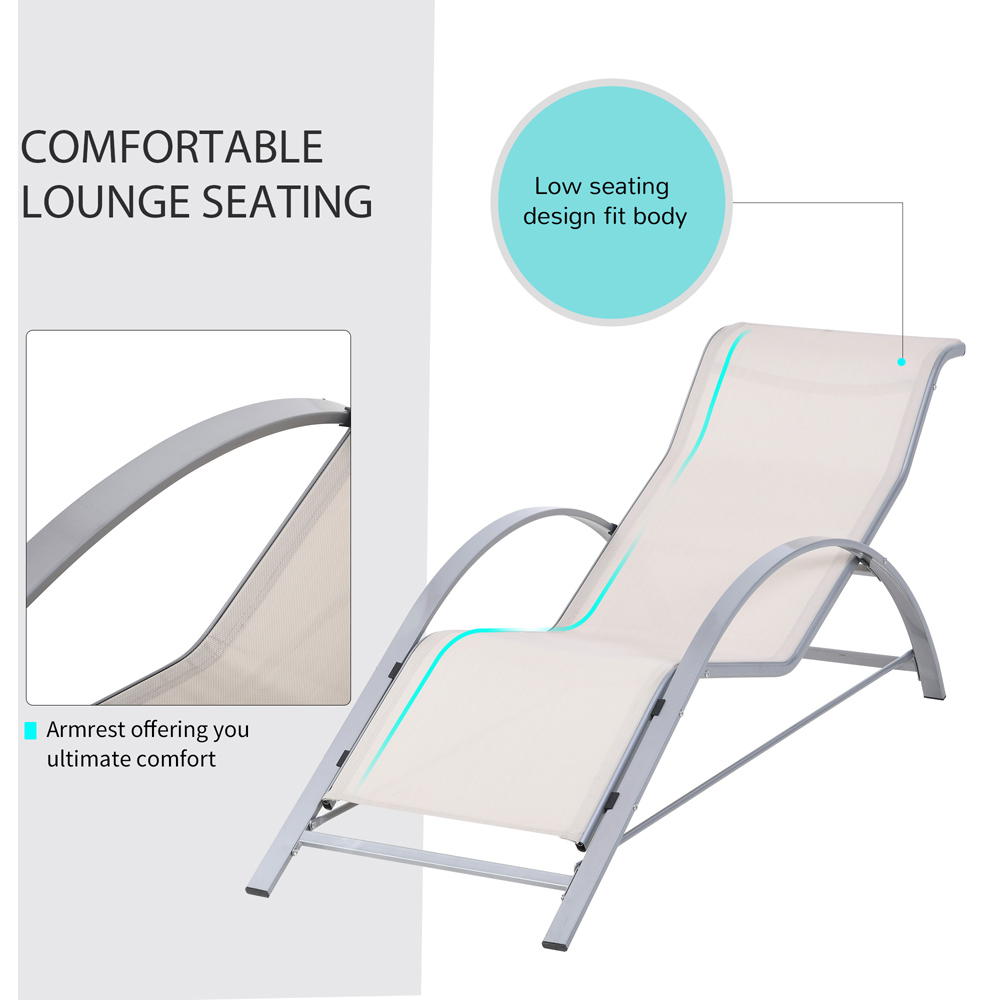 Outsunny 2 Seater Cream Lounge Set Image 4