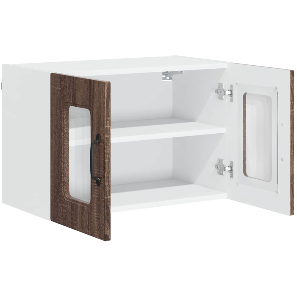 vidaXL Kalmar 2 Door Brown Oak Wall Kitchen Cabinet 2 Pack Image 4