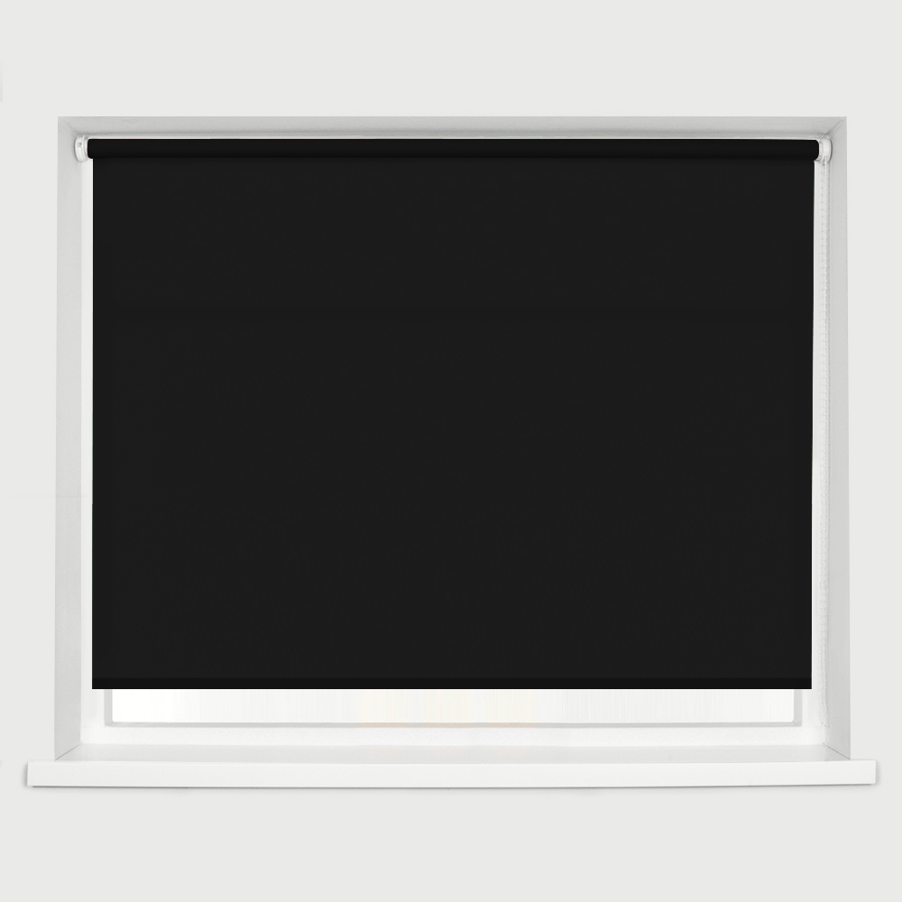 Caecus Straight Edge Roller Blind Black 210cm Image 1