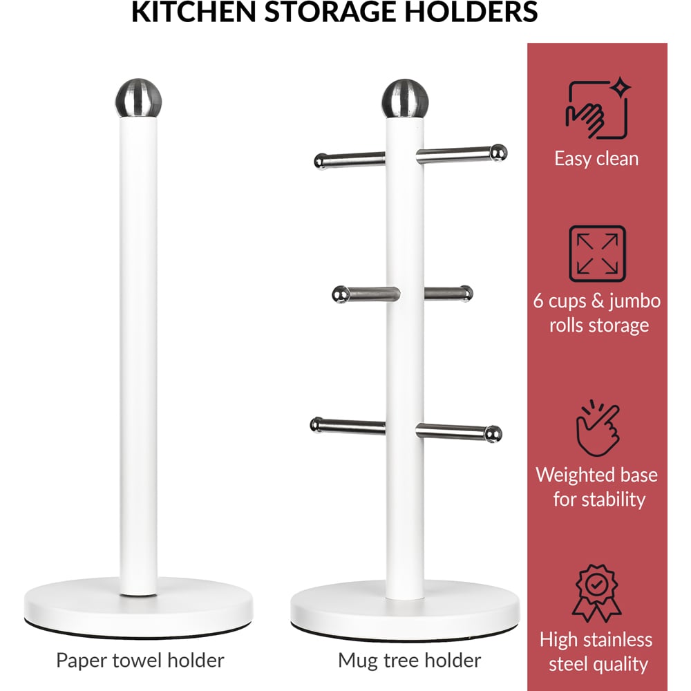 Innoteck Essentials White Matt Stainless Steel Paper Towel Holder Image 4