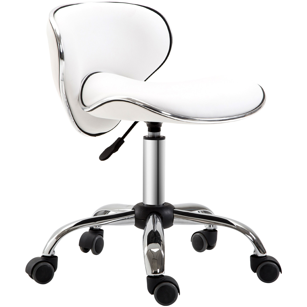 Portland White PU Leather Swivel Chair Image 2