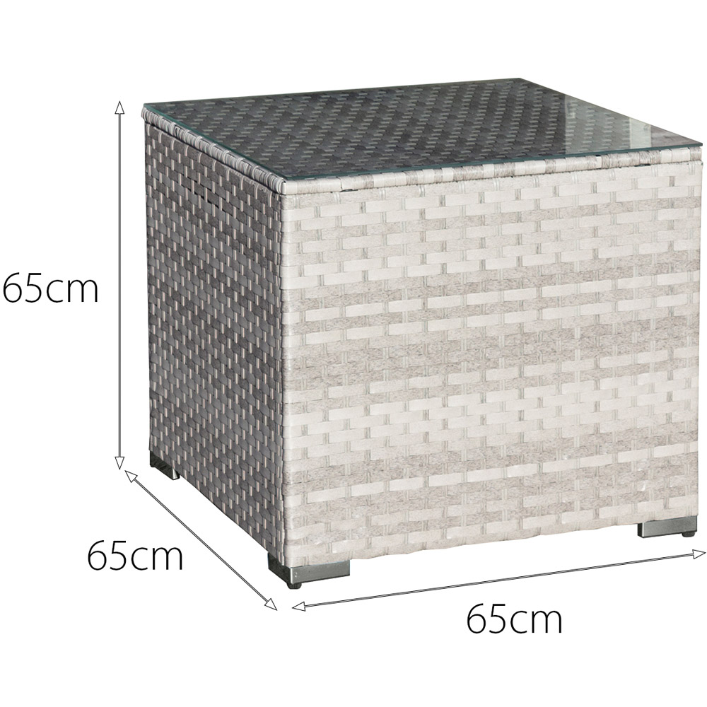 Oseasons Malta 9 Seater Dove Grey Rattan Rising Firepit U-Shape Sofa Set with Footstool Image 7