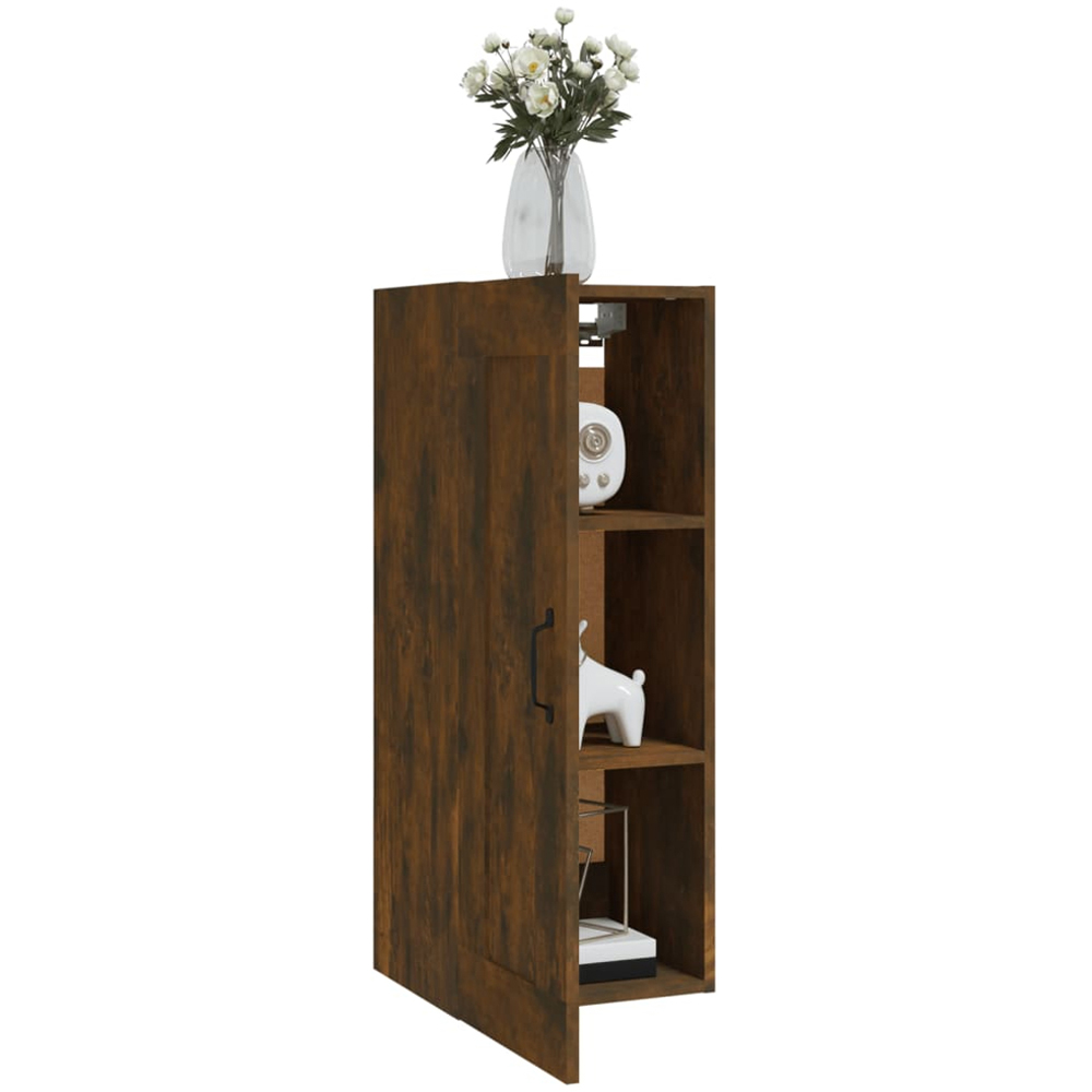 vidaXL Single Door Smoked Oak Hanging Cabinet Image 3