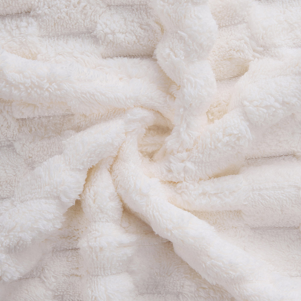 Living and Home Soft Coral Fleece Multicolour Waffle Texture Bath Towel Set of 4 Image 5