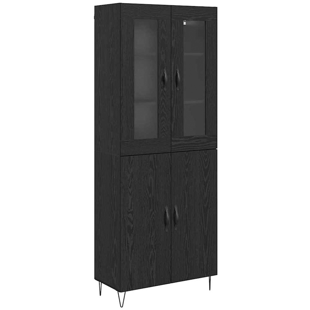 vidaXL 4 Door Black Oak Sideboard Image 2