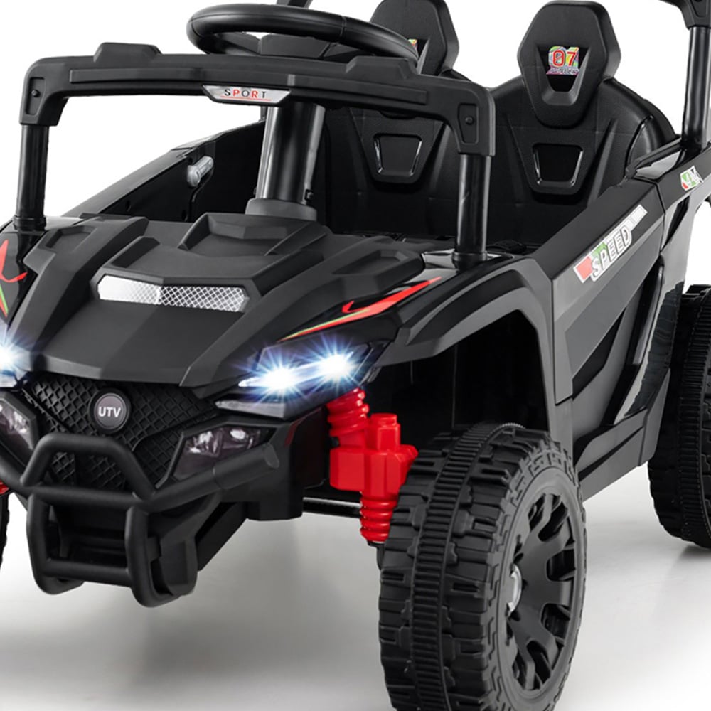 Costway Kids Black Ride On UTV Car with Remote 12V Image 4