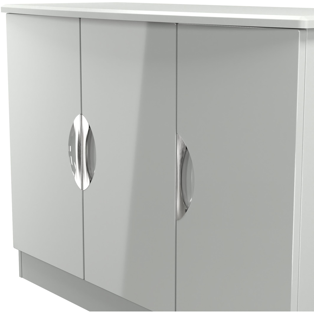 Crowndale Camden 3 Door Grey Gloss and Dusk Grey Sideboard Ready Assembled Image 5