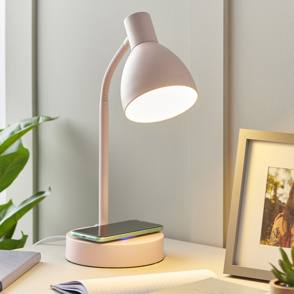 Wilko Pink Wireless Charger Lamp Image 7