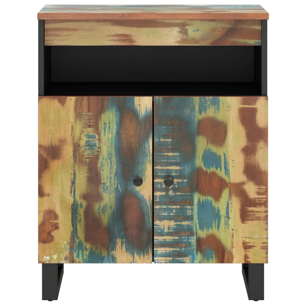 vidaXL 2 Door Single Shelf Multicolour Reclaimed Wood Sideboard Image 3