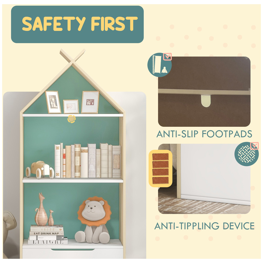 AIYAPLAY Single Drawer 3 Shelf Kids Bookshelf Image 7