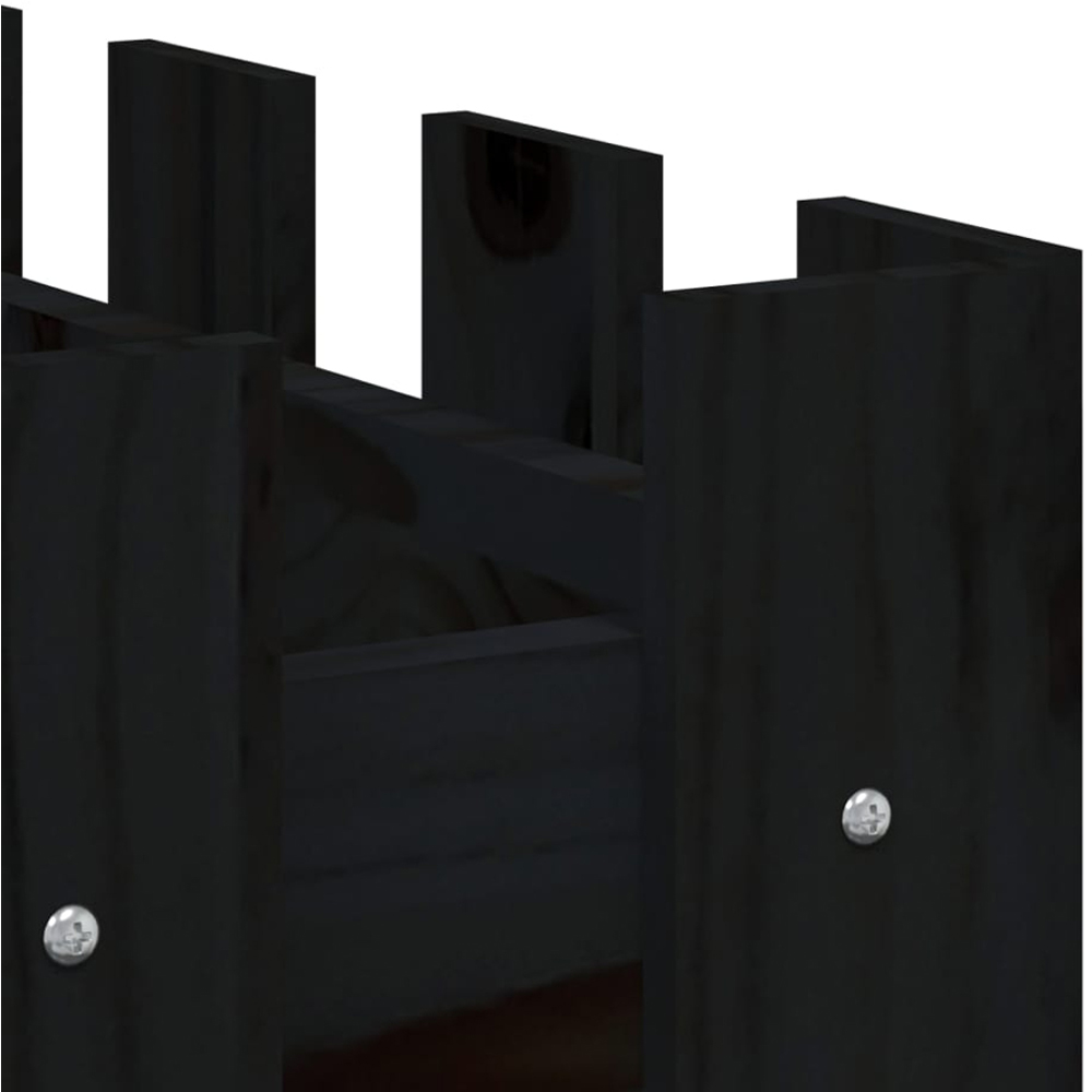 vidaXL Black Solid Pine Wood Fence Design Raised Garden Bed 50 x 150 x 50cm Image 5