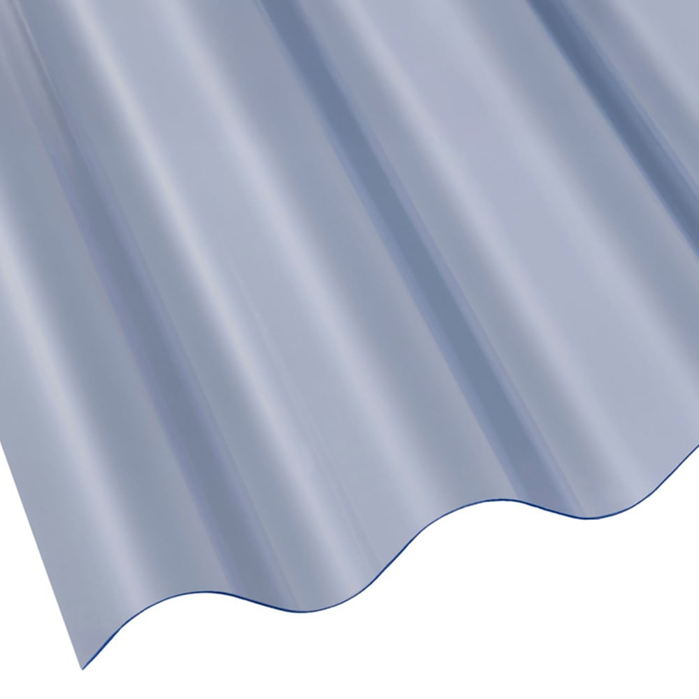 Vistalux 3 inch PVCu ASB Clear Lightweight Corrugated Sheet 2135 x 0.8mm Image