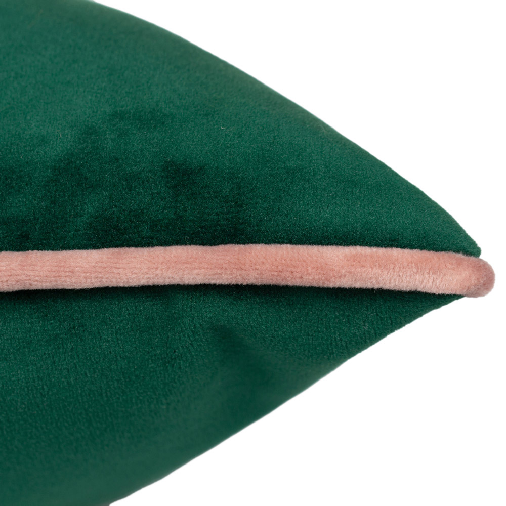 Furn Meridian Emerald and Blush Velvet Cushion 45 x 45cm Image 4