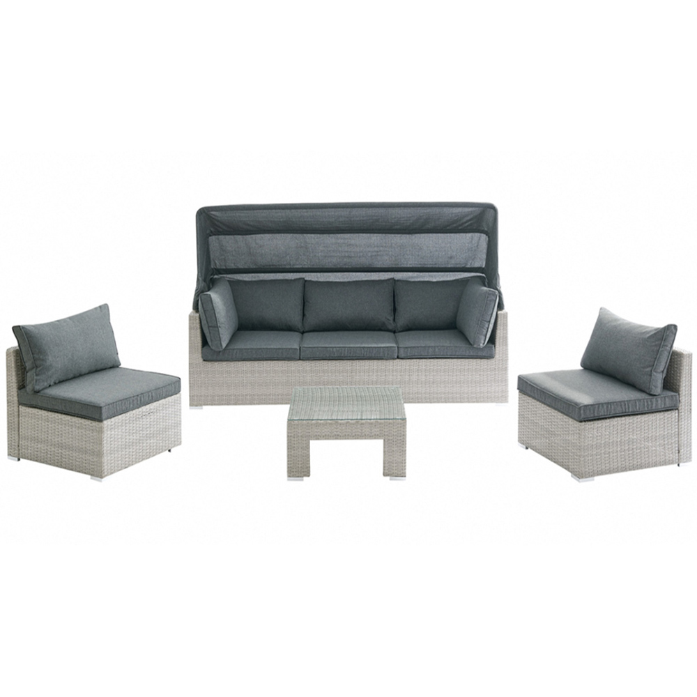 Home Detail Rhodes 5 Seater Grey Rattan Sofa Set with Cover Image 2
