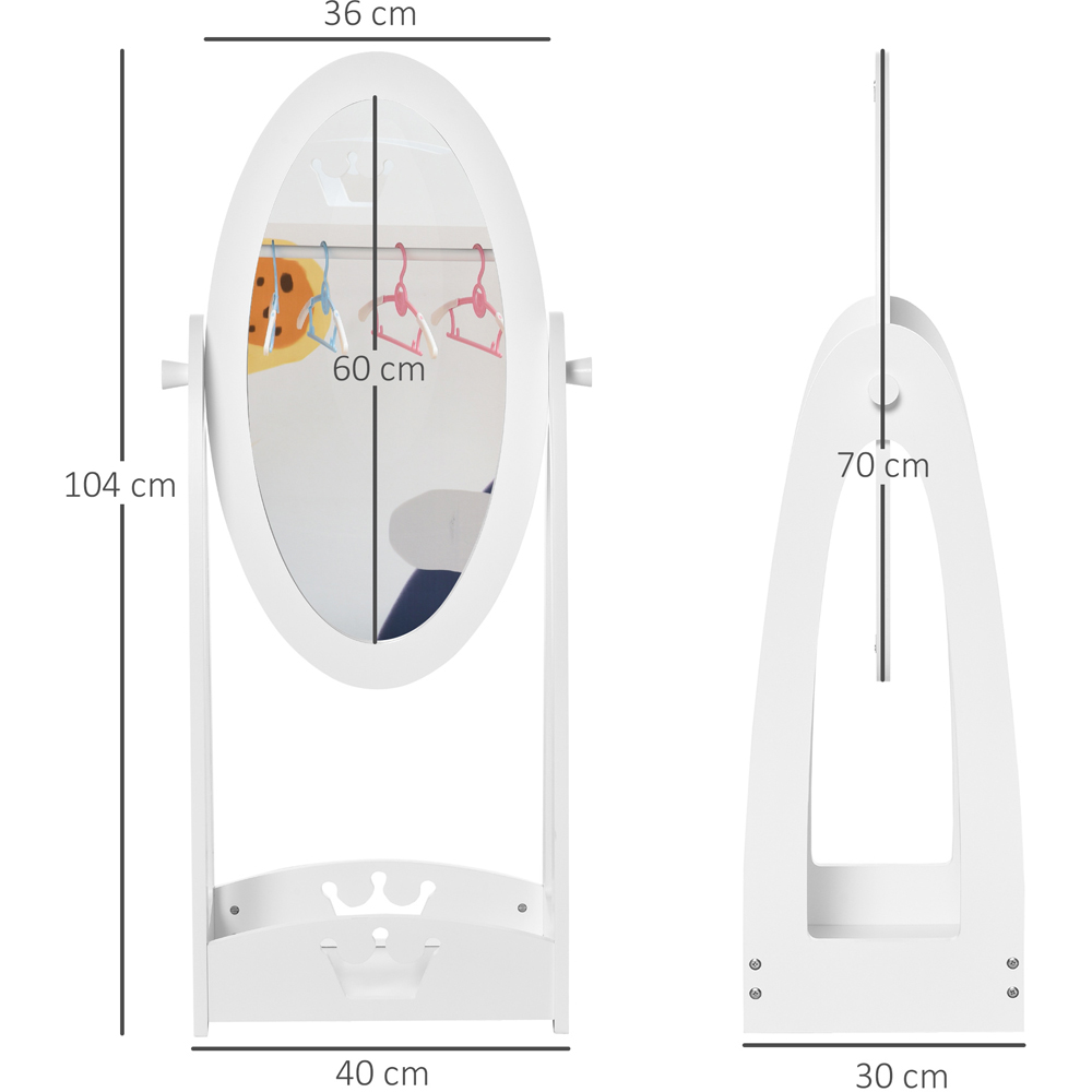 HOMCOM Kids White Dressing Mirror Image 7